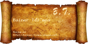 Bainer Tímea névjegykártya